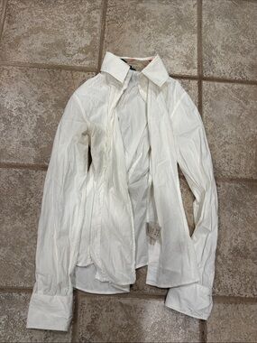 Burberry White womans Dress Shirt with Point Collar